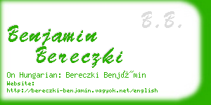 benjamin bereczki business card